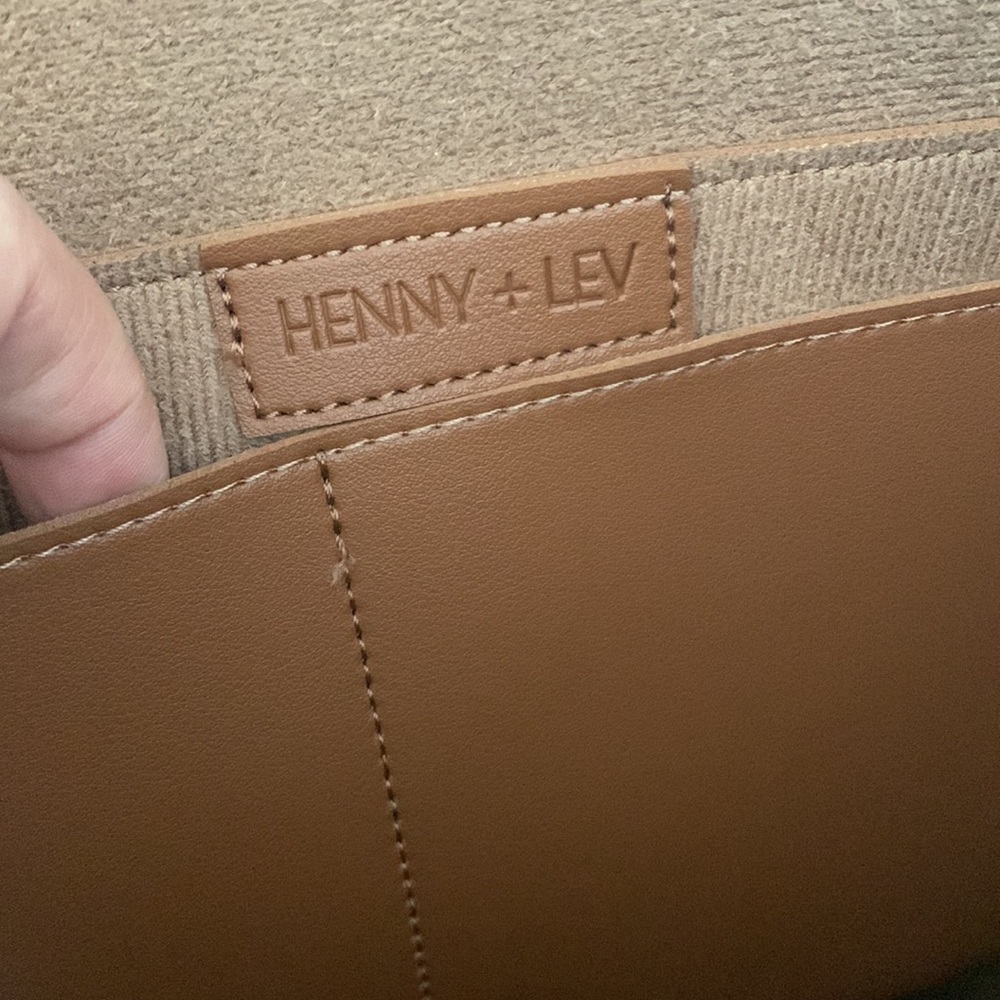 NWT Henny+Lev Brown Vegan Leather 2 in 1 Everyday Tote Bag - Picture 7 of 7